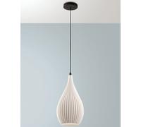 LISA SOSPENSIONE BIANCA 1 LUCE ATTACCO E27 IN METALLO E PLASTICA RICICLATA
