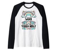 Lisa Vibes Only Cute Retro Girls Lisa Name Maglia con Maniche Raglan