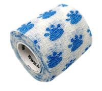 LisaCare Benda coesiva 5cm - Paw Blu-Bianco 4 pz Bendaggio/i
