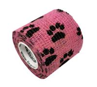LisaCare Benda coesiva 5cm - Zampa Rosa 12 pz Bendaggio/i
