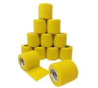 LisaCare benda coesiva senza lattice 5cm - Giallo 12 pz Bendaggio/i