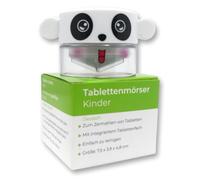 LisaCare Mortaio per compresse - 5 x 4 cm per medicinali per bambini - Mortaio per compresse con portapillole nel coperchio per casa e in viaggio (motivo Panda)