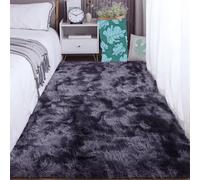 LISANSAN Tappeto Salotto a Pelo 80 x 140 cm Tappeto Colorato Peli Tappeti Shaggy Non Perde Soggiorno Moderno, Ragazza, Grigio Scuro