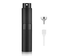 Lisapack Flacone spray per profumo da viaggio, 8 ml, dispenser vuoto ricaricabile, spruzzatore portatile, per uomini e donne (nero opaco)