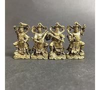 LISAQ Ottone Cinese scolpito I Quattro re celesti Statua di Quattro Buddha in Diamanti （Confezione da 4）