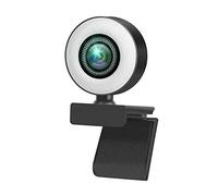 LISAQ Webcam 1080P HD Web Camera con Luce anulare Integrata con Microfono Connettore USB Web Cam per l'insegnamento Online di Video in Diretta