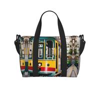 Lisboa Tram Borsa da viaggio a tracolla a mano Borsa a tracolla singola Borsa sportiva e fitness Borsa per weekend di notte, nero, taglia unica, Nero, One size, Nero , Taglia unica