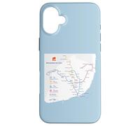 Lisbon Portugal Subway Train Railway - Souvenir Route Map Custodia per iPhone 16 Plus