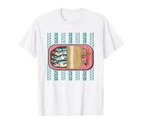 Lisbon Sardines Tinned Coastal Vintage Sardine Girl Summer Maglietta