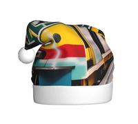Lisbon Tram 1pack Peluche Cappello di Babbo Natale Comodo Cappello di Natale per Bomboniere di Natale Adatto per Adulti