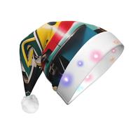 lisbon tram - Cappello natalizio per adulti, con luci a LED, stile classico, colorato, per Natale, capodanno, festa, peluche, morbido e confortevole