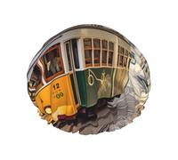 Lisbon Tram Cuffia da doccia per donne riutilizzabile a doppio strato cuffia da bagno tappi per capelli fascia elastica impermeabile da donna spa salone doccia cappelli per capelli