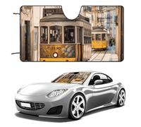 Lisbon Tram - Parasole per parabrezza auto, mantiene fresco l'interno dell'auto, 139,7 x 76,2 cm, pieghevole, parasole per finestrini anteriori, protezione termica per SUV, camion, blocca i raggi UV