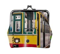 Lisbon Tram Print Compact Coin Purse Squisito Bacio Blocco Portafoglio Carino Mini Pouch Monete Carte Portafoglio