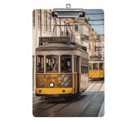 Lisbon Tram - Tavoletta portablocco in acrilico con clip in acrilico, 31,8 x 21,6 cm, formato A4, per aule, insegnanti, forniture per ufficio