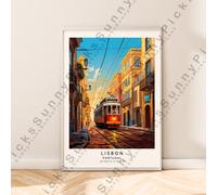 Lisbona Portogallo Muro Poster Viaggi Stampa Illustrazione Decoro Opera D'Arte