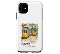 Lisbona Portogallo Tram Vintage City Art Custodia per iPhone 11