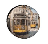 Lisbona Tram Coperture per Pneumatici Impermeabile Anti UV 30 "Single Axle Wheel Covers per RV Truck SUV Rimorchio Universale per tutte le stagioni