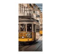 Lisbona Tram Door Cover Decorazioni Banner di Benvenuto Decorazioni per porte da parete Porta d'ingresso Appeso Banner per interni ed esterni Decorazione per feste di anniversario