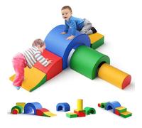 Lischwert Blocchi di Schiuma per bambini 5 Blocchi di Schiuma Grandi Set di Blocchi di Costruzione Giganti Castello, Multicolore