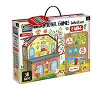 Lisciani - Collezione di giochi educativi Montessori - Fattoria 3D - Puzzle, gioco di memoria, 1 libro incluso, 3 anni