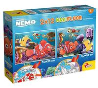 Lisciani Giochi- Disney Puzzle Supermaxi 2 x 12 Nemo Bambini, Multicolore, 86573