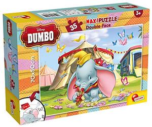 Lisciani Giochi Dumbo Puzzle, 35 Pezzi, Multicolore, 74150 | Puzzle reversibile, retro da colorare in formato 70 x 50 cm, pezzi grandi per mani piccole, favorisce l'osservazione e la