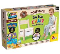 Lisciani Giochi Montessori Wood Toy Box Chair Sedia Portagiochi