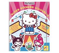 Lisciani - Hello Kitty And Friends - Super Sticker Libro da colorare per Bambini dai 5 Anni in su - Set Creativo di 20 Pagine, 4 pennarelli e 200 Adesivi - attività Artistica Senza schermi