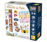 Lisciani - Montessori - Sfide di Parole - Gioco educativo materno Bambino dai 3 ai 6 Anni - Alfabeto e Prime Parole - attività con Feltro cancellabile - Dadi educativi in Legno - Tavole e Piastrelle