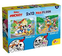 Liscianigiochi - Disney Puzzle Supermaxi 2 x 12 Mickey Puzzle per Bambini, 86566
