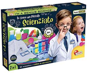 Liscianigiochi, I'm a Genius Io Sono Uno Scienziato, Bicchiere Graduato, Ampolla Graduata, Pinzetta, Pipette, Cucchiai Misuratori,Multicolore, 97418