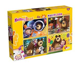 Liscianigiochi l'orso Masha Puzzle DF maxifloor 4x48, 104840, Multicolore