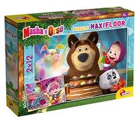 Liscianigiochi - Masha Puzzle Maxifloor 2 x 12, Facciamo Festa! Puzzle per Bambini, 86122