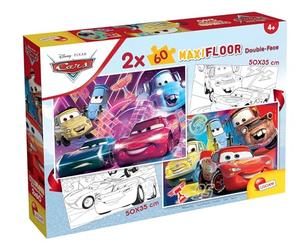 Liscianigiochi- Saetta McQueen Disney Puzzle DF Maxifloor 2 x 60 Cars, Multicolore, 97913