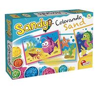 LISCIANI- Sandy Colorando, Fogli Adesivi Disegnati, Sabbia Colorata, Contenitore con Beccuccio, Multicolore, 97494