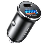 LISEN Caricatore Auto USB C [Mini Lega Di Alluminio & 54W Doppia Porta QC3.0] Caricatore Auto Accendisigari, Kit di Accessori da Auto Per Cellulari, Presa Accendisigari 12V per iPhone 16 Galaxy S25