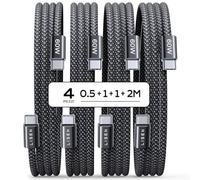 LISEN Cavo USB Type-C Ricarica Rapida, 60W Cavo USB C, 4 Pezzi [0.5m+1m+1m+2m] Cavo iPhone 16 15 USB C，Cavo USB C to USB C, Cavo Type C to Type C per Cavo iPhone/Samsung/HUAWEI/OPPO/Xiaomi