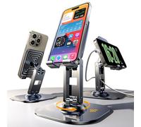 LISEN Cell Phone Stand for Desk Phone Holder [2 Pack] for iPhone - Foldable iPhone Holder Kindle Stand for iPhone 16 Pro Max, Samsung, Nintendo Switch, E-Readers 4-10"