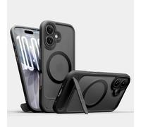 LISEN for iPhone 17 Case with MagSafe [Hidden Stand] [20N Magnetic Force] Button Protection & Military-Grade Shockproof Protective Cover Slim - Matte Black