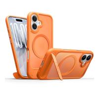 LISEN for iPhone 17 Case with MagSafe [Hidden Stand] [20N Magnetic Force] Button Protection & Military-Grade Shockproof Protective Cover Slim-Cosmic Orange