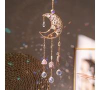 Lishang Acchiappasole Cristallo Albero Della Vita Acchiappa Sole Cristallo Appendere Vetro Acchiappa Sole per Casa Giardino Finestra Jardin Natale Violetta Chiara