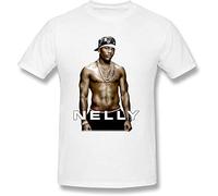 lishen Men's Hip Hop Players Nelly T Shirt White XXL