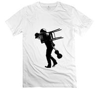 lishen Men's Tom Waits T Shirt White XL