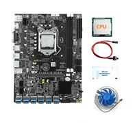 Lisher M¨Re B75 12USB GPU BTC Miner + CPU + ventola di raffreddamento + grasso termico + di commutazione 12USB3.0 a PCIE LGA1155 DDR3 Slot MSATA