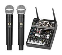 Lisher Microfono 4 canali Bluetooth con adattatore audio per PC TV Home DJ Show Wedding