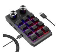 Lisher Tastiera Personalizzata Volume Pulsante Programmazione Macro Gaming Nero, 12 2 USB