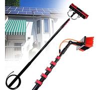 LISHEUK Asta per la Pulizia dei vetri, Kit per la Pulizia dei vetri, Asta Estensibile alimentata ad Acqua/Tubo, Strumenti per la Pulizia dei vetri telescopici, Spazzola per Panne