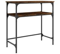 LISHEUK Consolle, tavolino Laterale, Tavolo da Ingresso Stretto, mensola, tavolino Laterale per Zona Ingresso, Soggiorno, Effetto Rovere Marrone, 75 x 32 x 75 cm, Legno Composito