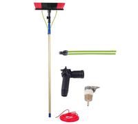 LISHEUK Kit Spazzola Regolabile per la Pulizia dei Pannelli solari e Asta alimentata ad Acqua - Strumento per Il Lavaggio delle finestre per Una Manutenzione efficiente dei Panne